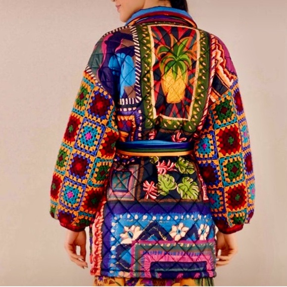FARM Rio | Jackets & Coats | New Farm Rio Patchwork Tapestry Crochet ...